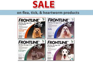 Sale on Frontline Plus and other flea and tick products at 1800PetMeds