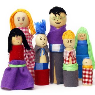MAKE YOUR OWN FAMILY SET  DIY Kit, Wooden Doll, Toy, Construction Set 