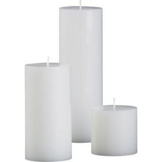 pillar candles in candleholders, candles  CB2