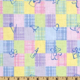 Nursery Patchwork Yellow/Blue   Discount Designer Fabric   Fabric