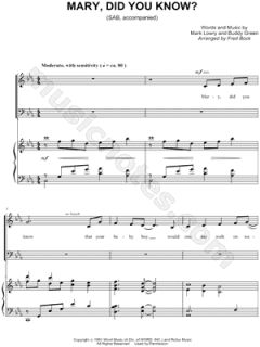 Image of Mark Lowry   Mary, Did You Know? Choral Sheet Music for Choir 