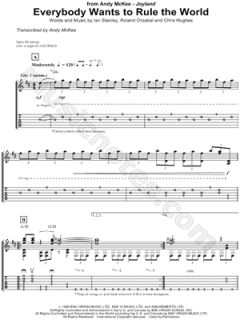 Andy McKee   Everybody Wants To Rule the World Guitar Tab    