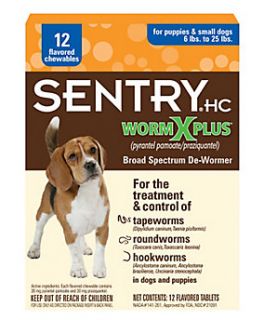 Sentry HC Worm X Plus D Wormer Chewables, Small Dog, Pack of 12 