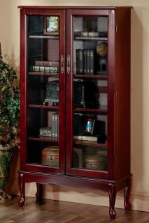 Traditional 31W 6 Shelf Bookcase with Glass Doors   Bookshelves 