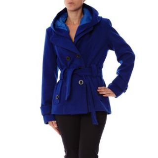 Marina Rossini Royal Blue Wool Blend Hooded Jacket