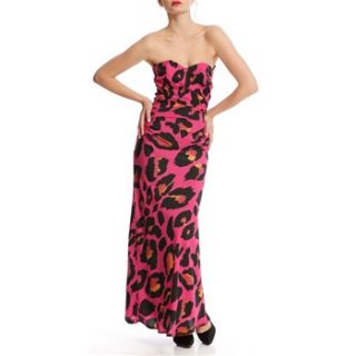 Liquorish Pink/Multi Leopard Print Maxi Dress