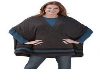 Plus Size V neck pullover poncho  Plus Size pullover  Woman Within 