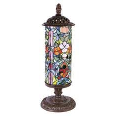Butterfly Blue Green Yellow Tiffany Style Accent Lamp