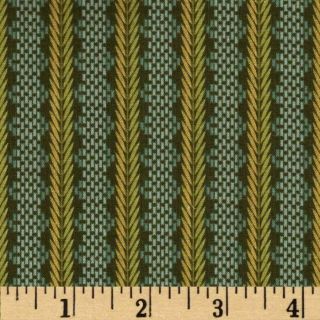 Le Petit Fleurette Chainette Stripe Sage   Discount Designer Fabric 