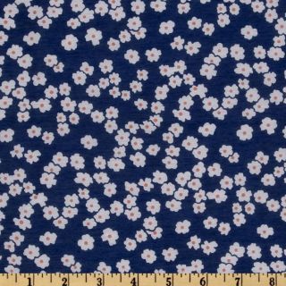Poly Voile Floral Blue/White   Discount Designer Fabric   Fabric
