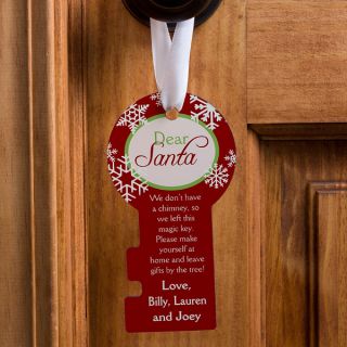 10972   Dear Santa Personalized Door Key   Full View