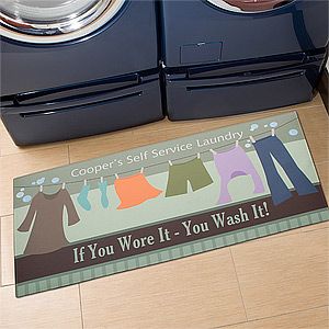 Spruce up your laundry room floor with our Laundry Time Personalized 