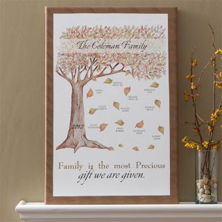 10937   Fall Family Tree Personalized Canvas Art   Full View
