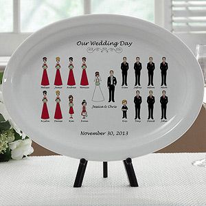 Personalized Wedding Gift Platter   Bridal Party Characters   7264
