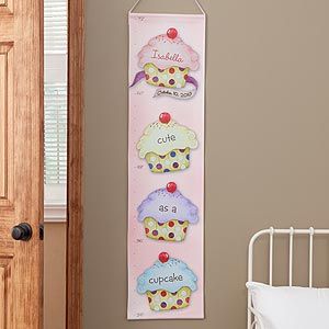 Personalized Girls Growth Chart   Cupcakes   8678