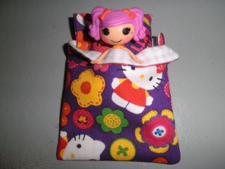 Handmade Sleeping Bag & Pillow for Mini Lalaloopsy Dolls Hello Kitty 