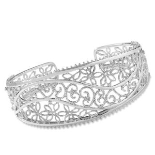 Diamond Accent Scroll Bangle Bracelet in Sterling Silver   View All 
