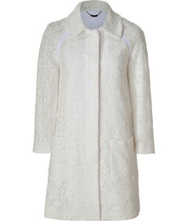 See by Chloé Ivory Cotton Lace Coat  Damen  Mäntel  