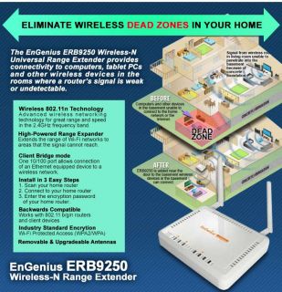 EnGenius ERB9250 300Mbps Wireless N Range Extender   1x 10/100 Port 