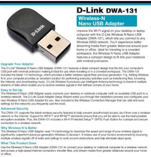 Buy the D Link DWA 131 Wireless N Nano USB Adapter .ca