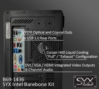 B69 4036   SYX barebone kit featuring Corsair showing off the rear I/O