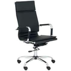 Cameron Black Faux Leather Highback Desk Chair