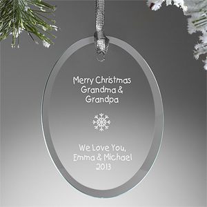 Personalized Christmas ornaments for family & friends. Exclusive glass 