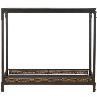 Dinesh Wood, Metal & Wicker Console Table at Brookstone—Buy Now