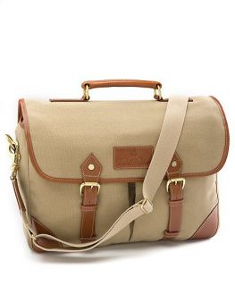 Canvas Leather Briefcase   Brooks Brothers