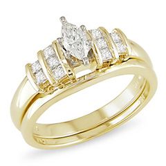 CT. T.W. Marquise Diamond Bridal Set in 14K Two Tone Gold   Zales