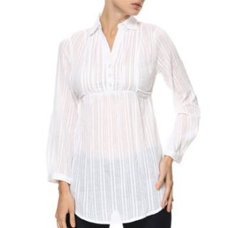 Kushi White Stripe Pleat Front Shirt