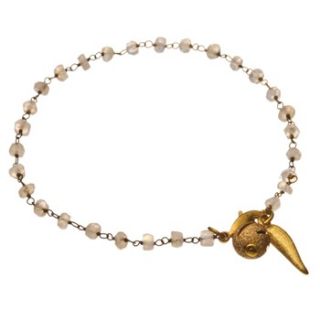 Sam Ubhi Gold/White Moonstone Chain Chilli Charm Bracelet