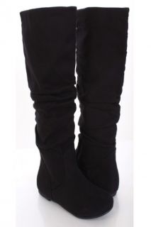 Black Faux Suede Flat Boots @ Amiclubwear Boots Catalogwomens winter 