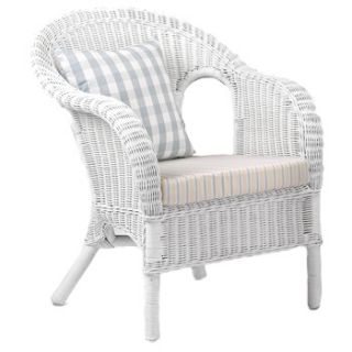 Natural Interiors White New England Rattan Chair