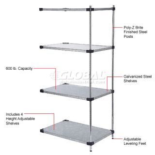 Wire Shelving  Galvanized  36x24x63 Galvanized Steel Solid Shelving 