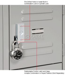 Lockers  Global  Locker Six Tier 12x12x12 18 Door Ready To Assemble 