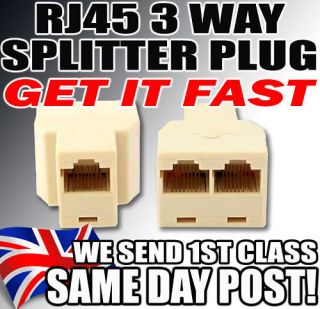 Port RJ45 Ethernet LAN Network Connector Splitter Adapter Splitt 1 