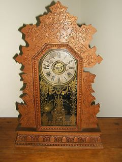 Vintage W.M. L. Gilbert Clock Co. Mantle Clock w/Pendulem & Key