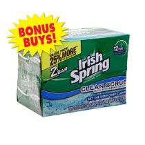 Bulk Irish Spring Clean Scrub Soap Bars, 2 ct. Packs at DollarTree