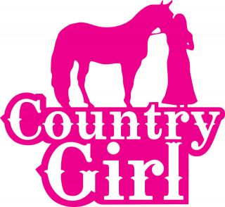  girl decal horse cowgirl redneck womans ladies hat boots saddle A271