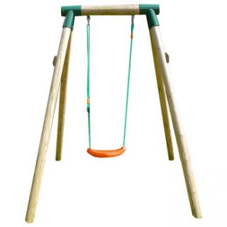 This single wooden swing set is ideal for the garden and will provide 