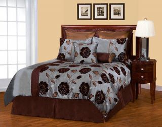 Piece King Zinnia Jacquard Bedding Comforter Set