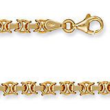 Jewelco London 9ct Gold flat Byzantine pendant chain Necklace   4.1mm 