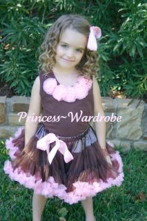 Brown Pink FULL POSH Pettiskirt Skirt Party Dance Tutu Dress Kids For 