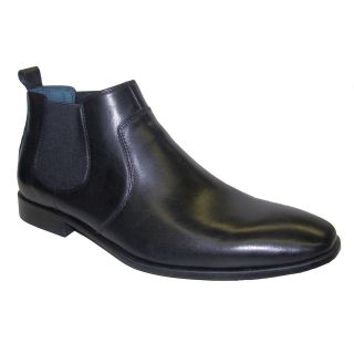Giorgio Brutini 175761 Mens Black Leather Slip On Plain Toe Dress 