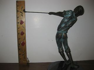 VINTAGE Signed Pin High Golf Bronze Sculpture 1989 TOM BENNETT 