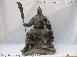   Classical Bronze martial Dragon Guan Gong warrior Buddha statue