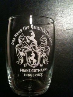   Haus für Qualitätsweine beer glass sampler 1796   Very Collectable
