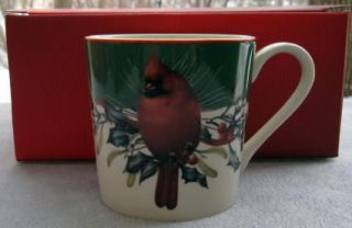 Set of Four Mugs Lenox Winter Greetings Cardinals NIB