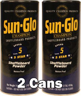 Sun Glo #5 Star Shuffleboa​rd Table Powder Wax (2 Cans)